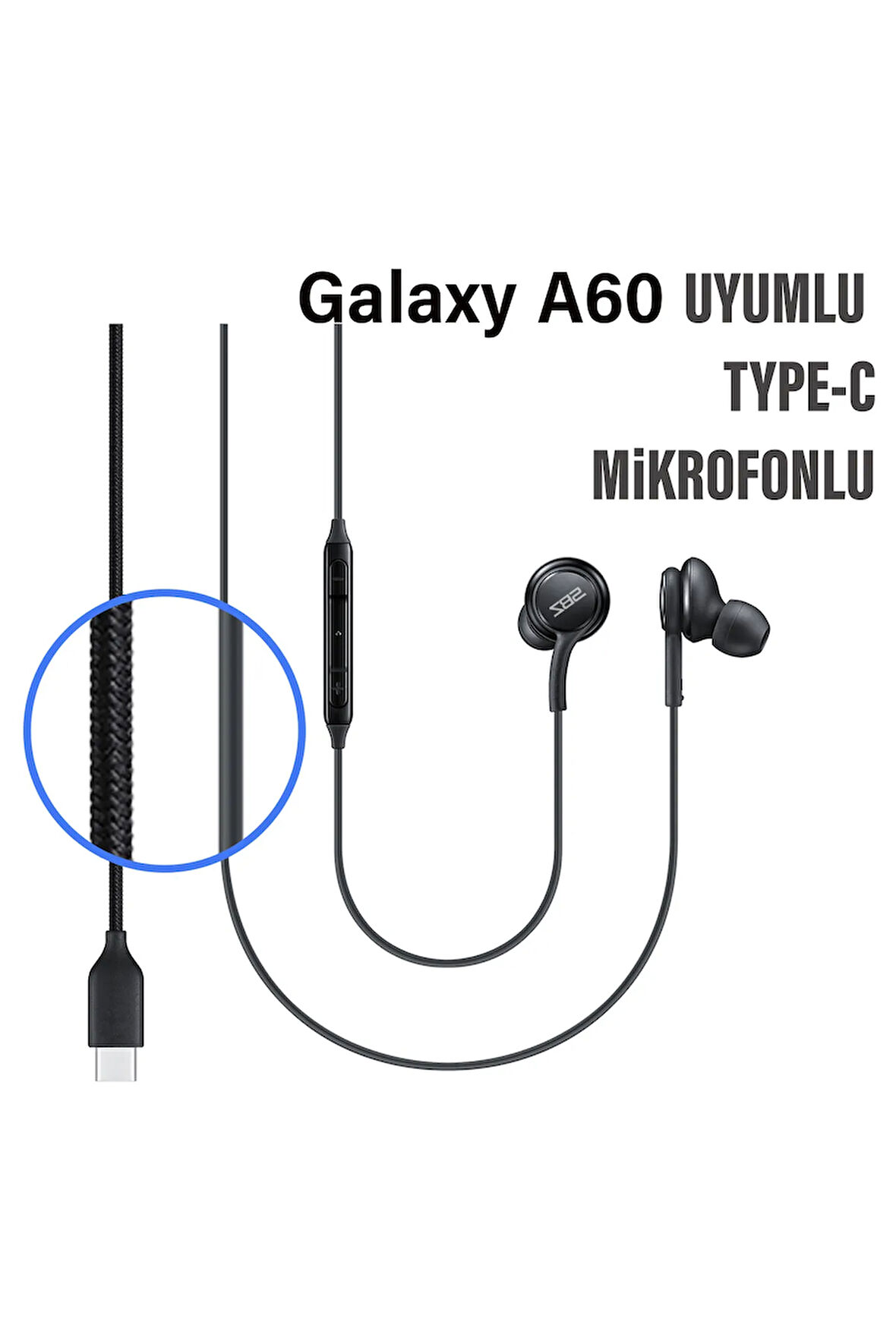 Samsung A60 Kulaklık Samsung Galaxy A60 5G Uyumlu Type C Kulaklık Mikrofonlu
