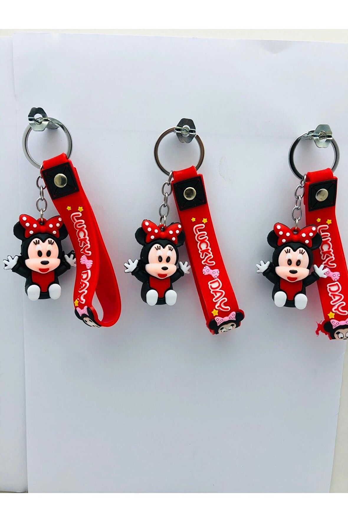 Minniee Mouse 3 Adet 3d Silikon Anahtarlık Oyuncak Ve Çanta Aksesuarı