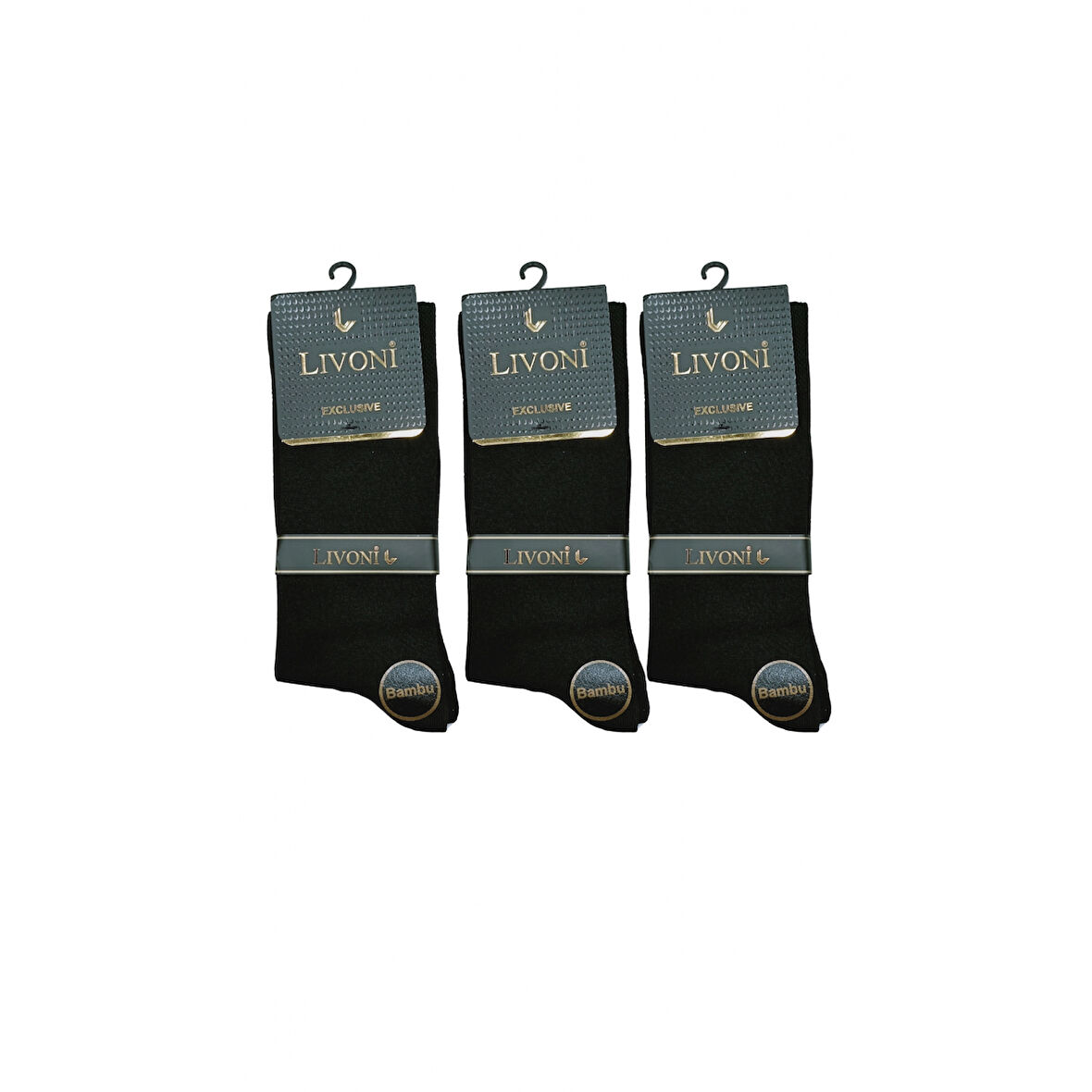 Livoni Dikişsiz Bambu Erkek  Soket Çorap 3 Adet