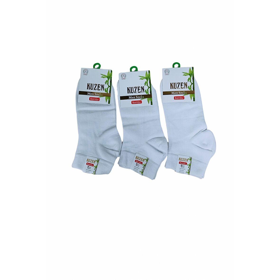 Kuzen Dikişsiz Yarım Konç  Beyaz Bambu Erkek Çorap 6 Adet