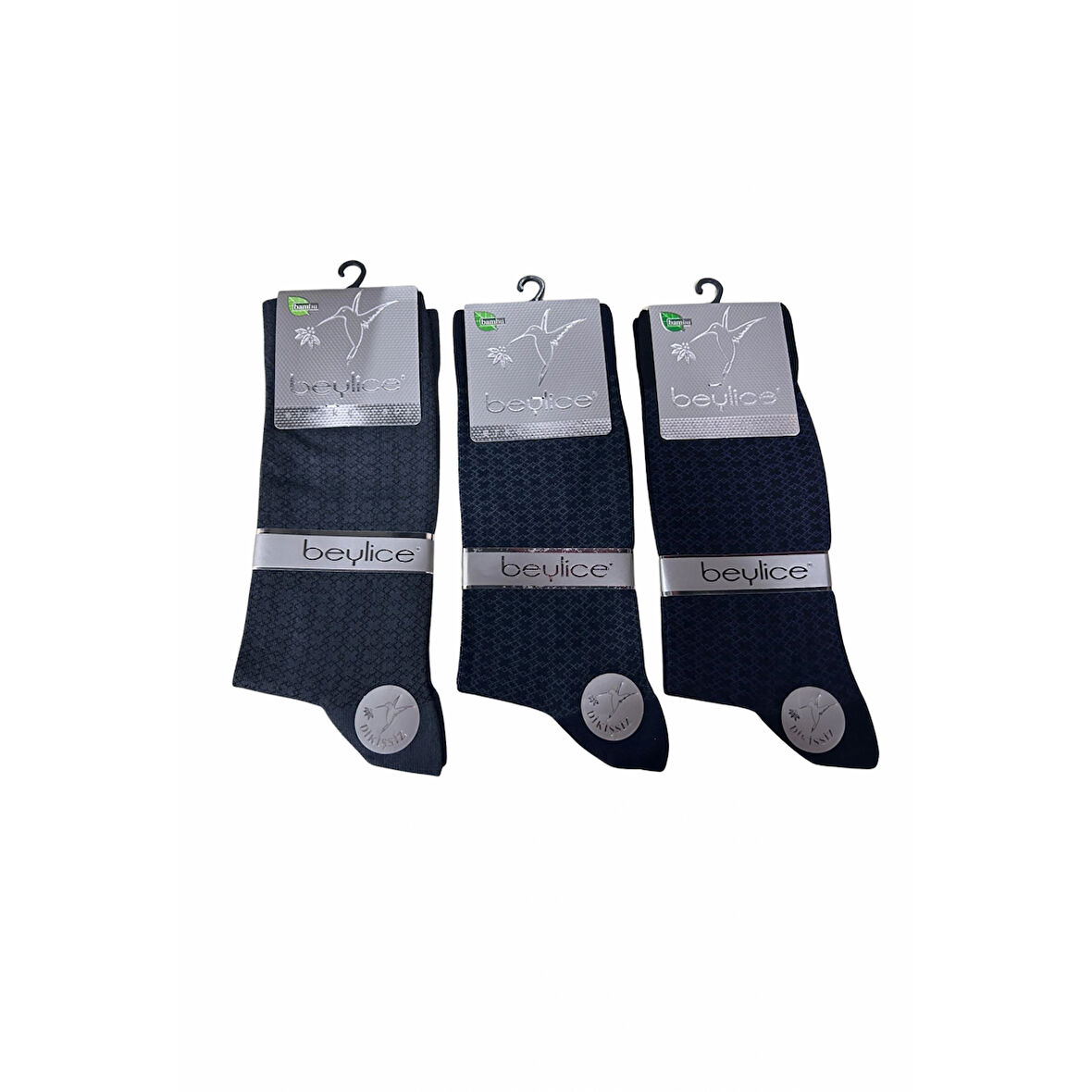 Beylice Desenli Bambu Dikişsiz Erkek Çorabı -sıkmayan Lastik- Tavşan Kulağı Kavrayan Topuk 6 Adet