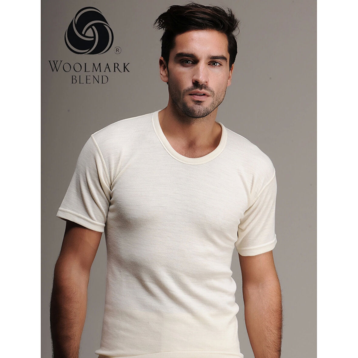 Hasyün 100 Erkek  Yün Fanila Kısa Kol