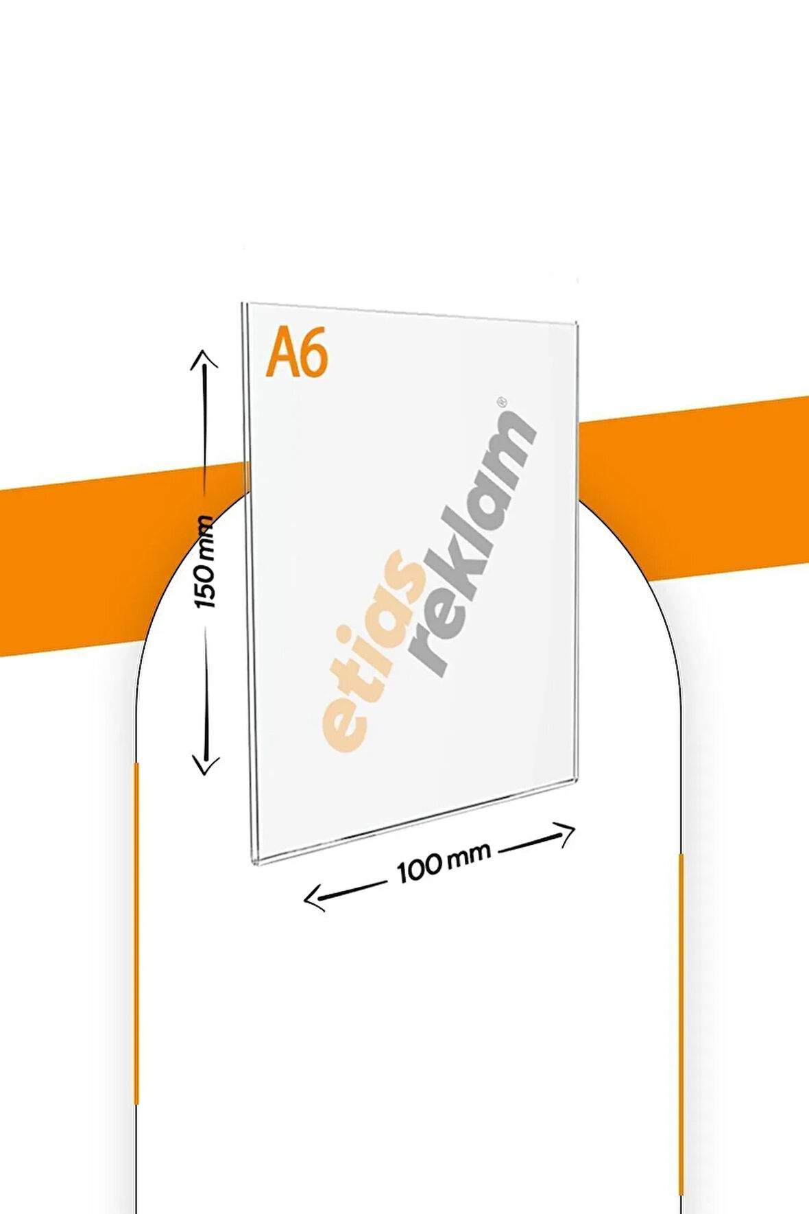 A6 U Tipi Dikey 5'Lİ Masa Üstü 2.8 Mm Şeffaf Pleksi Föylük / Broşürlük
