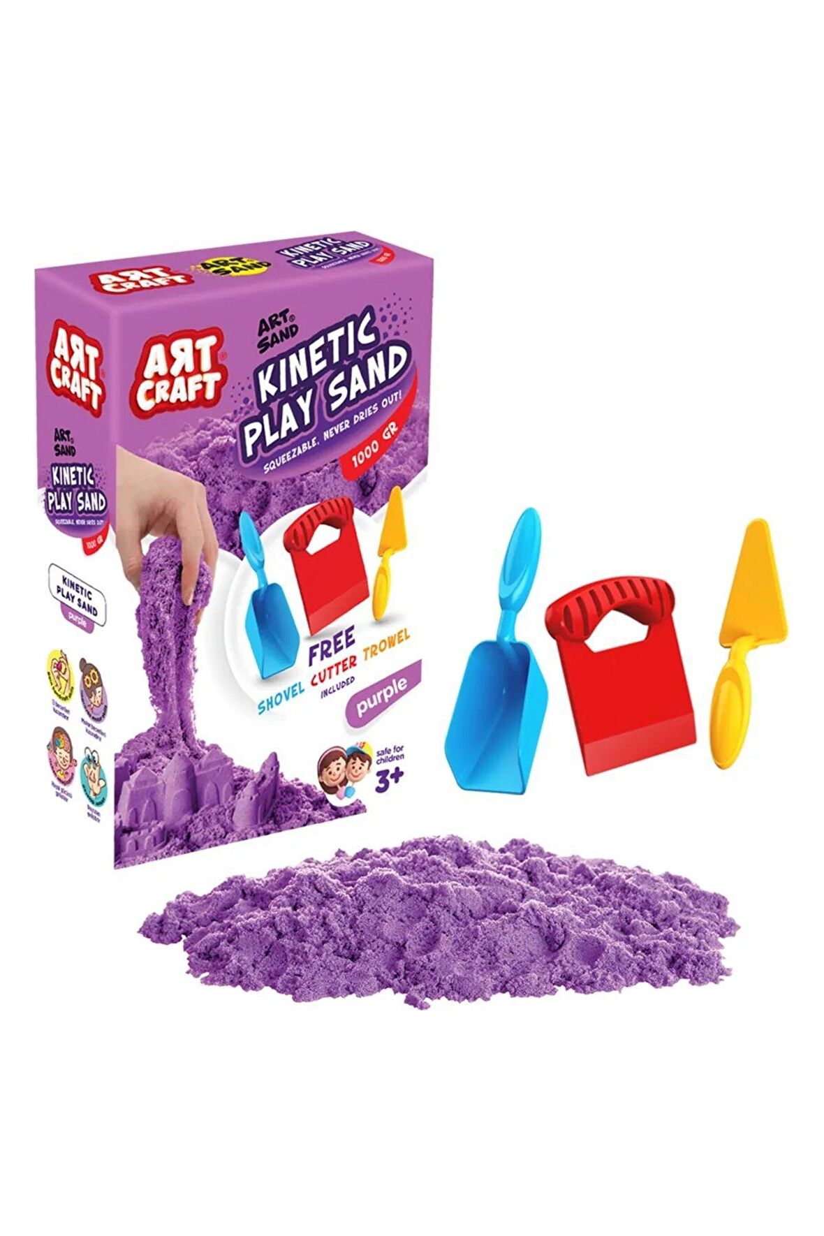 Aksesuarlı Yeşil Kinetik Oyun Kumu (1000 gr.) - Art Craft Kinetik Kum Seti - Art Sand Kumu