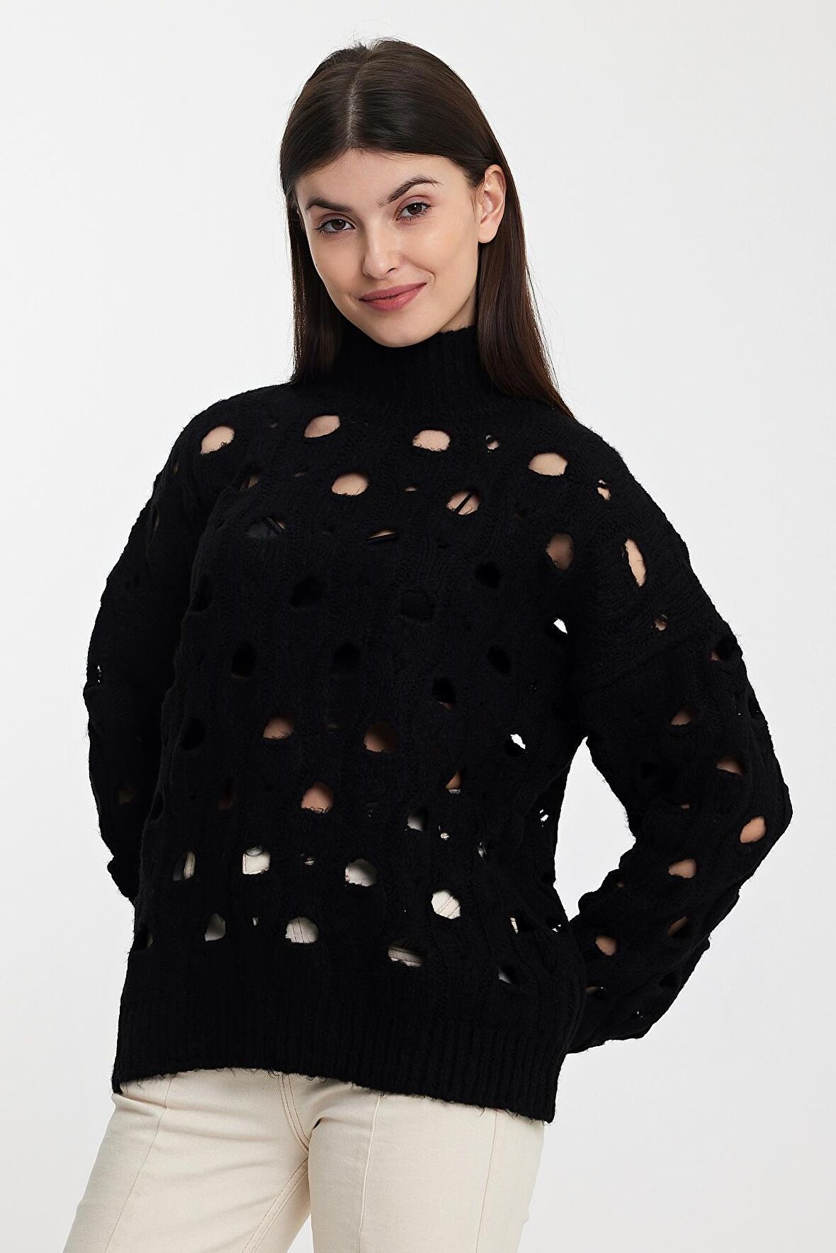 ALEXANDERGARDI DELİKLİ TRİKO KAZAK(A92423-S)