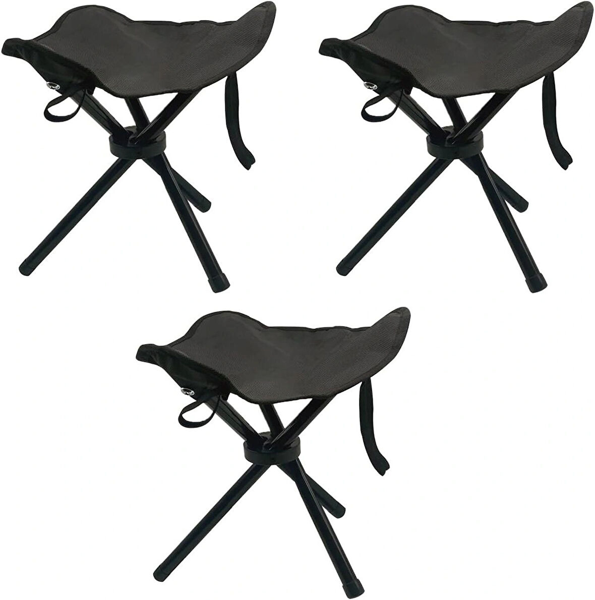 Microcase Çok Amaçlı Katlanabilir Seyahat Kamp Balıkçı Metro Metrobüs Tramvay için Tabure 26cm - SİYAH AL5335 3 Adet