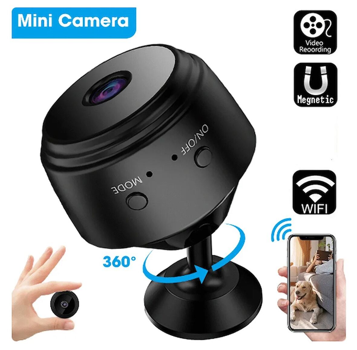 QASUL  A9 1080P HD Wifi Mini kamera gözetim kameraları sensör kamera Web Video akıllı ev güvenlik kablosuz güvenlik kamera