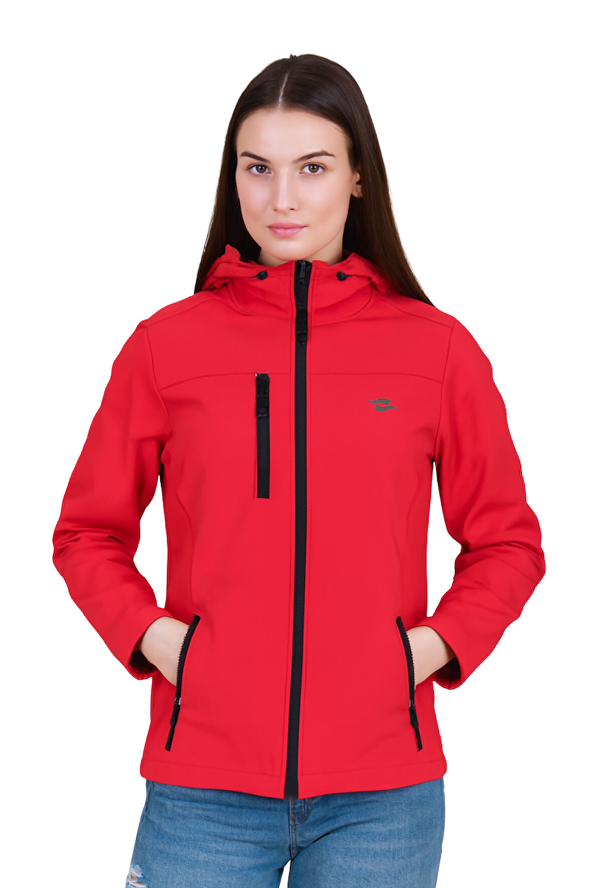 Crozwise Kadın İçi Polar Astar Su & Rüzgar Geçirmez Softshell Kışlık Mont Ceket 5037-B 07