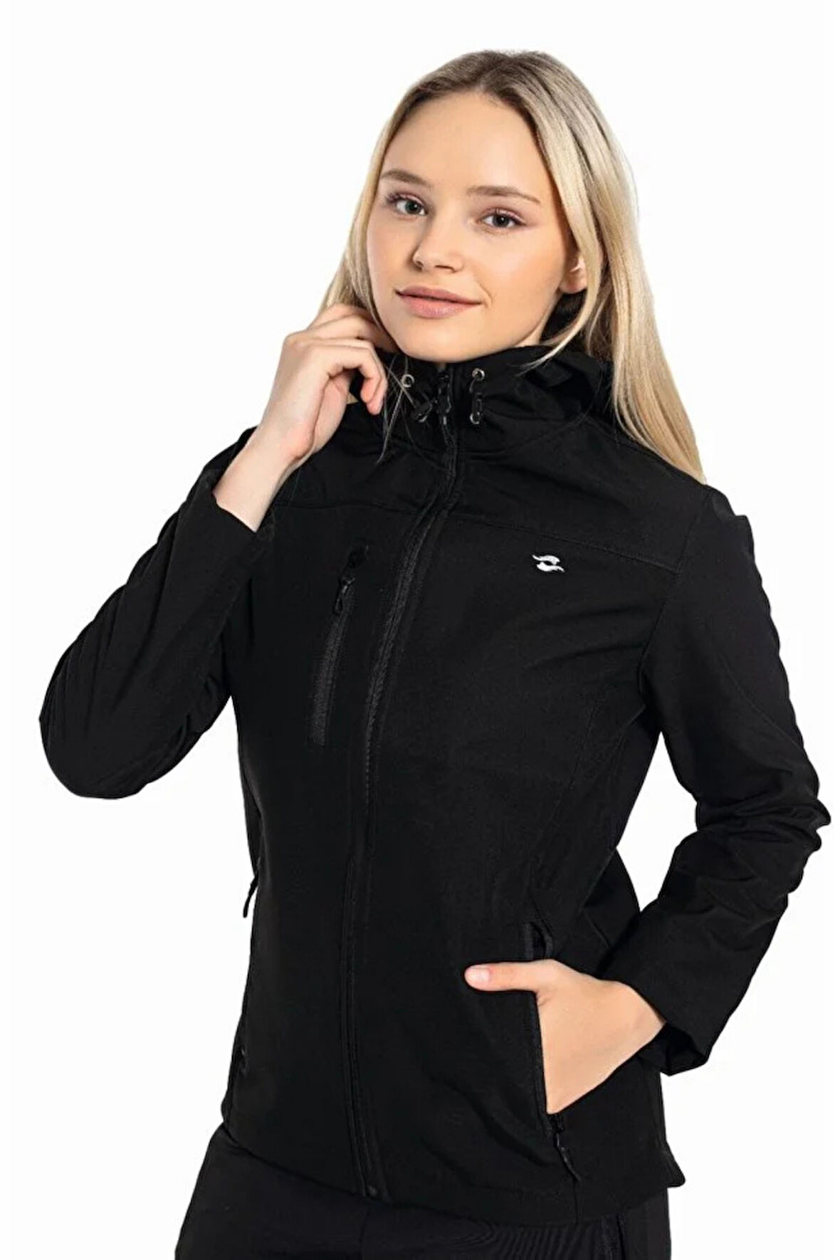 Crozwise Kadın İçi Polar Astar Su & Rüzgar Geçirmez Softshell Kışlık Mont Ceket 5037-B 07