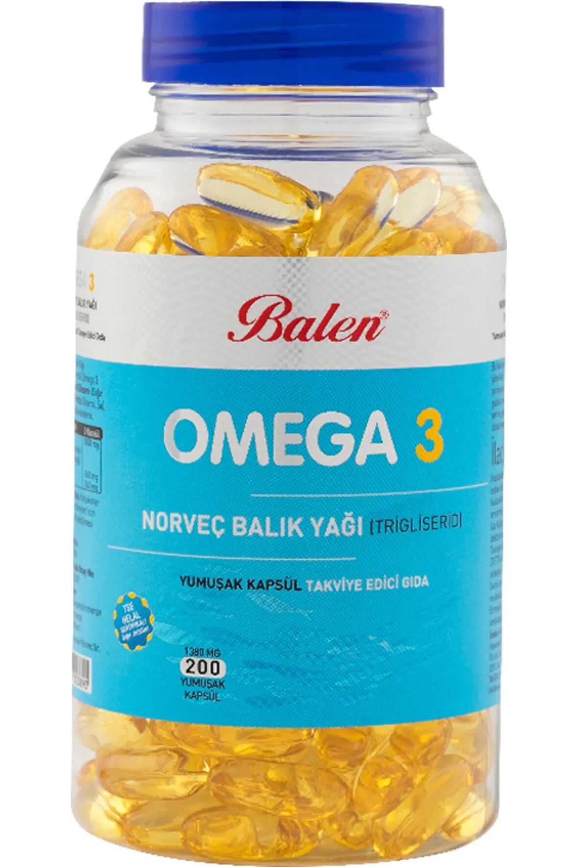 Omega 3 Norveç Balık Yağı (TRİGİLİSERİD) Yumuşak Kapsül 1380 Mg*200