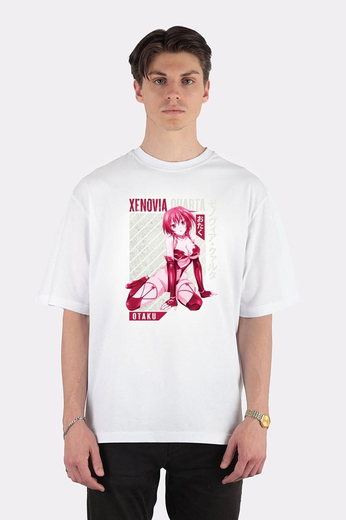 Unisex Beyaz Oversize T-shirt High School Dxd Xenovia Quarta Aesthetic Sexy Waifu Anime Girl