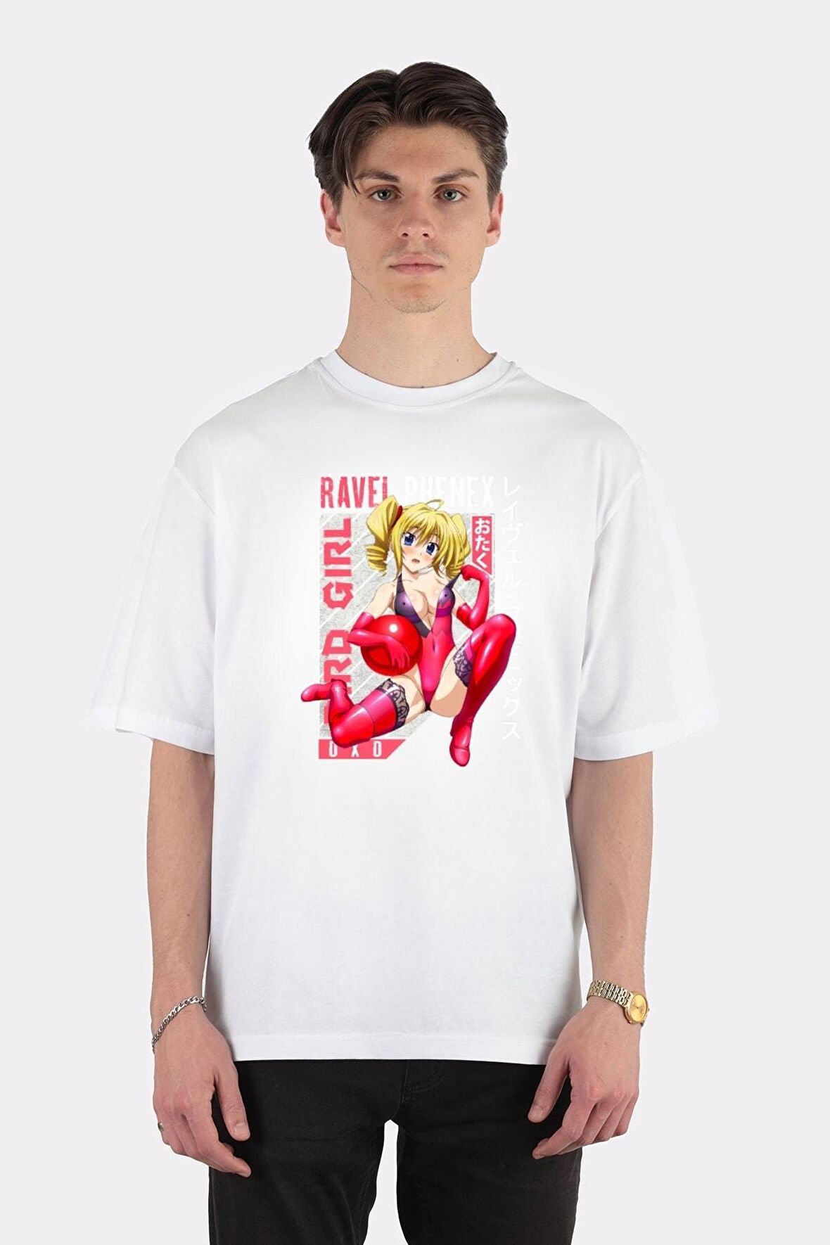 Unisex Beyaz Oversize T-shirt Ravel Phenex High School Dxd, Phoenix, Sexy Anime Girl