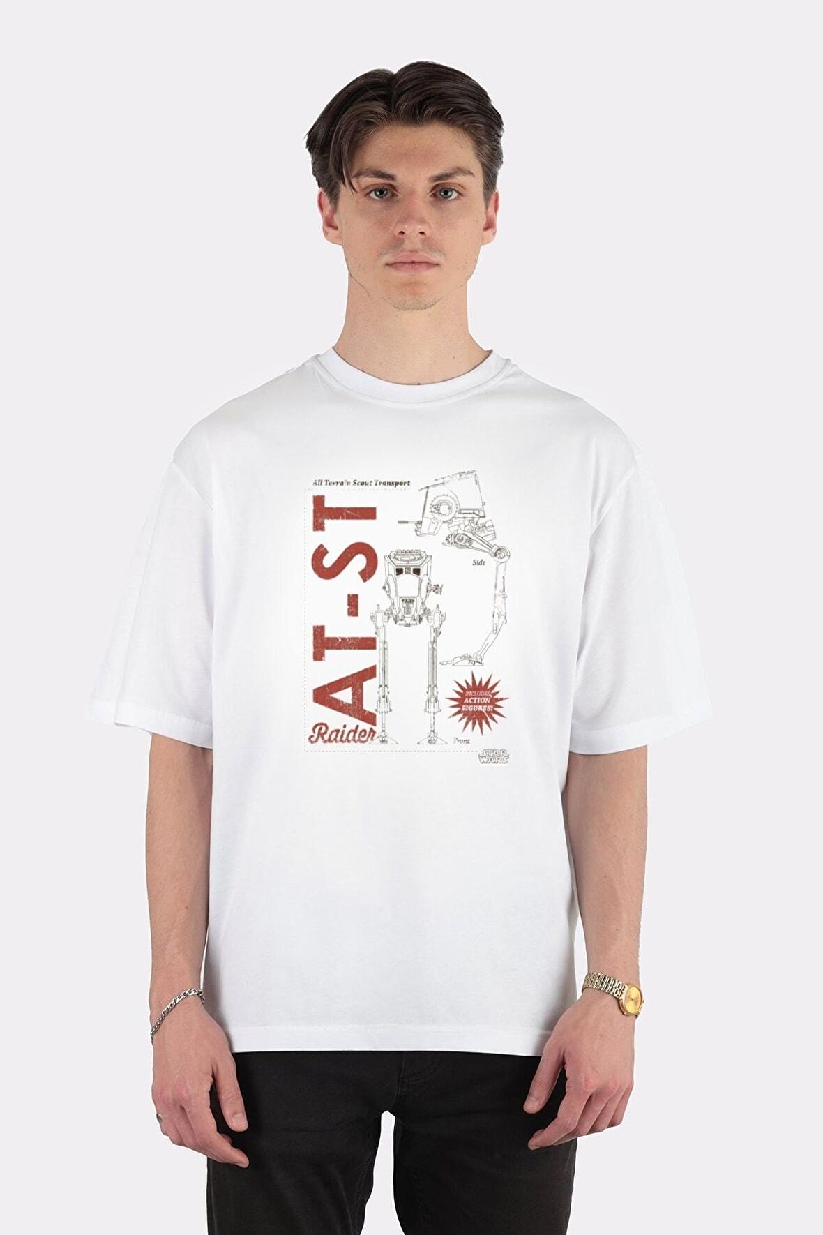Unisex Beyaz Oversize T-shirt Scout Transport