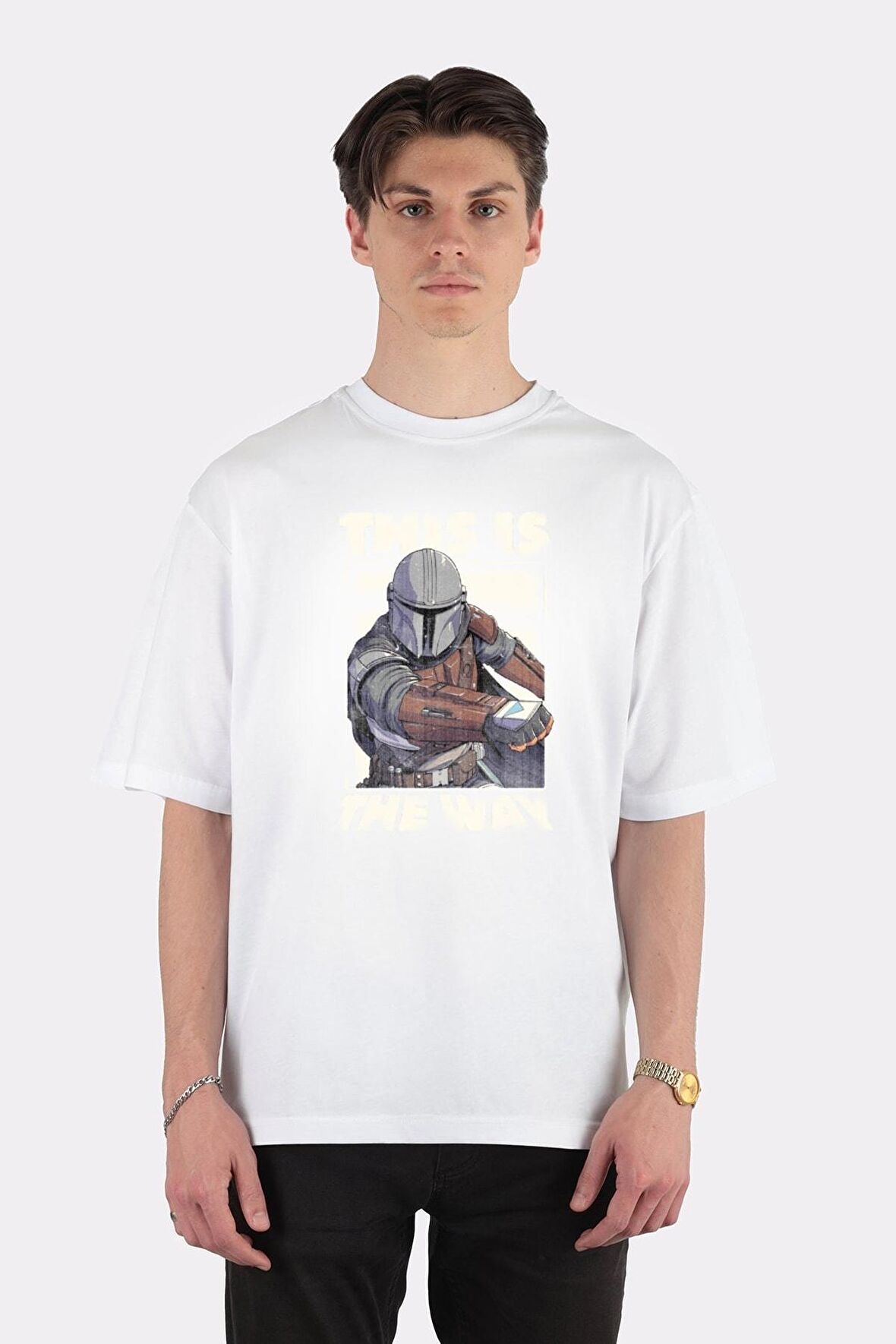 Unisex Beyaz Oversize T-shirt This Is The Way