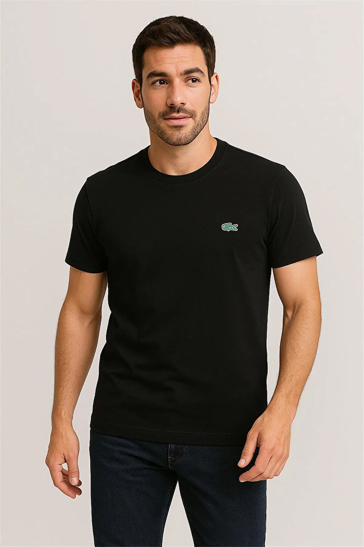 BİSİKLET YAKA T-SHİRT SİYAH