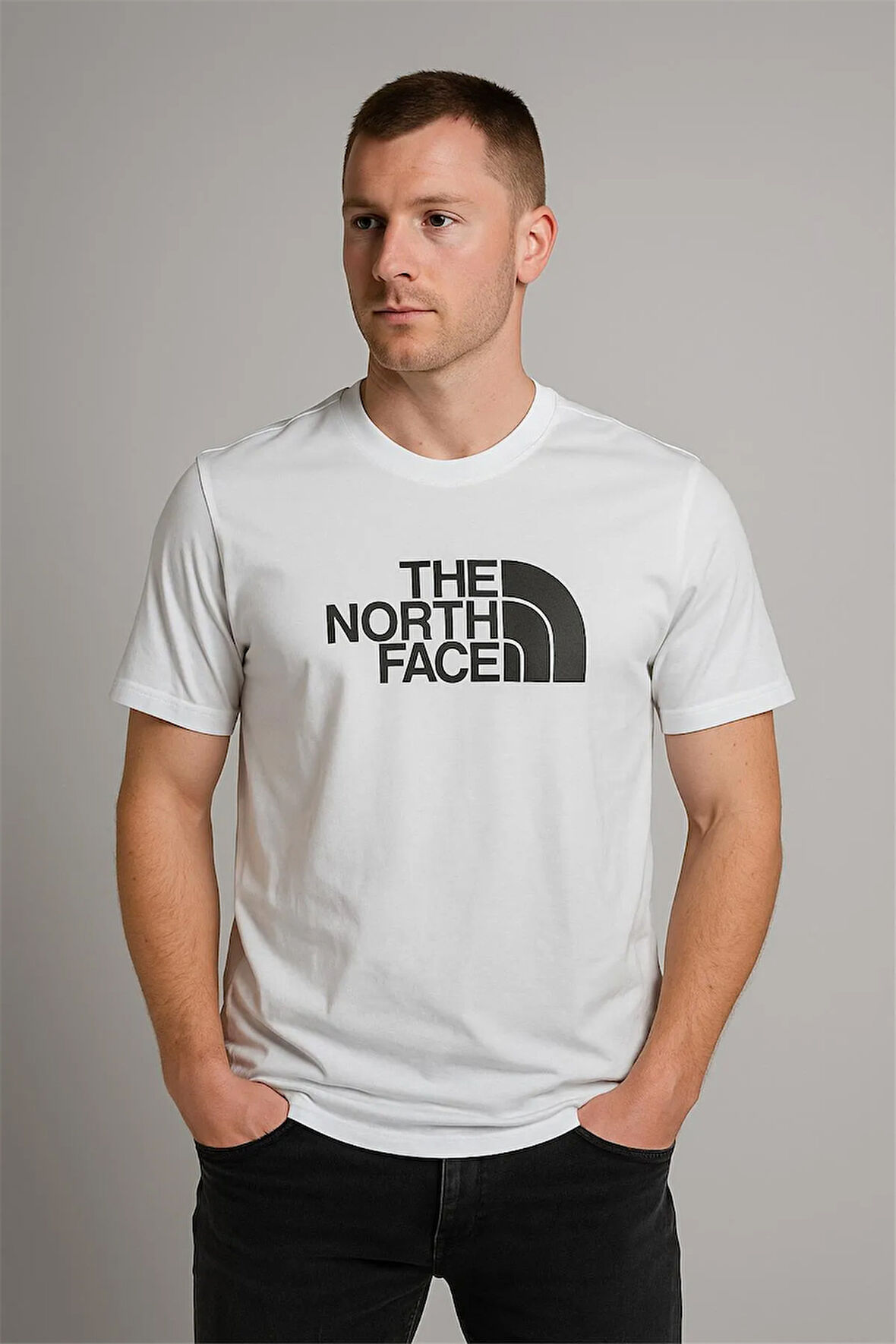 BİSİKLET YAKA TSHİRT BEYAZ THENORTHFACE