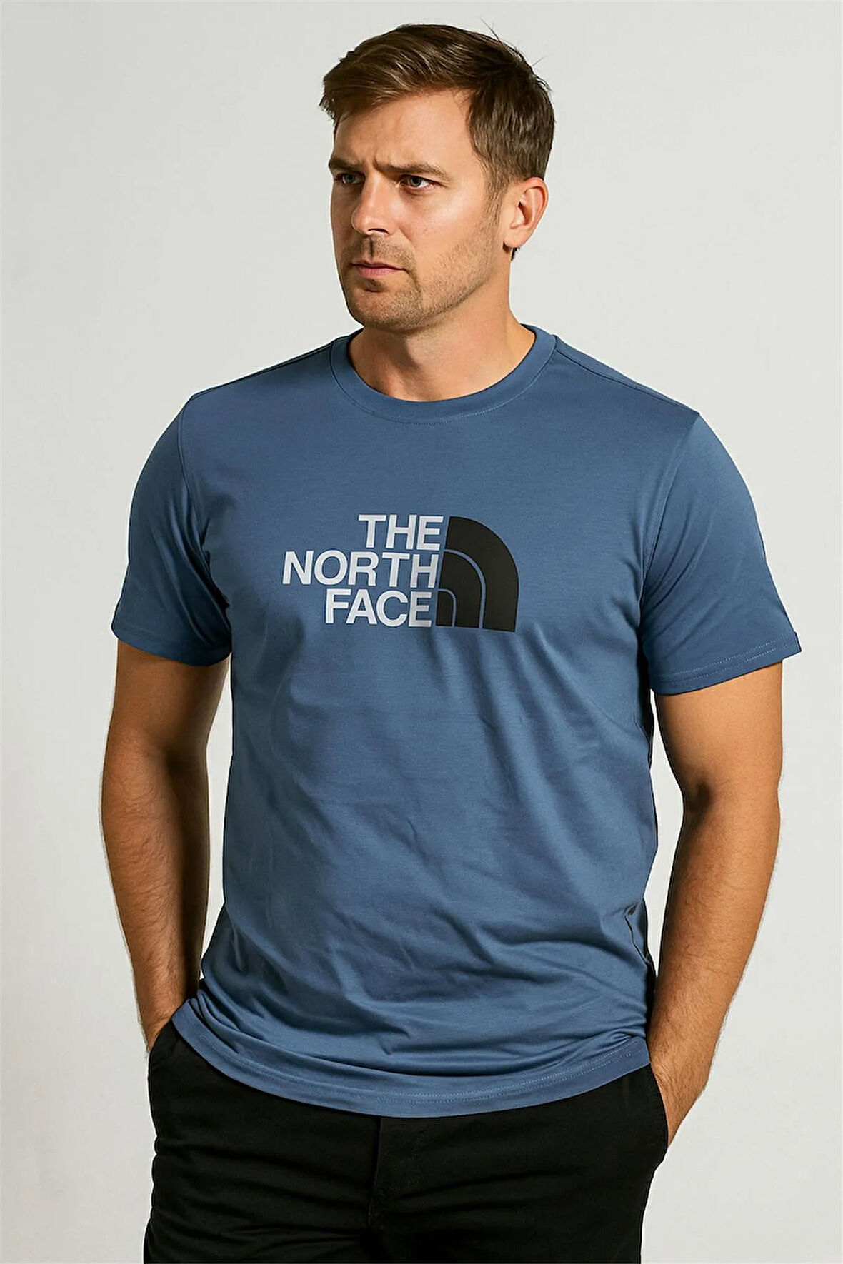BİSİKLET YAKA TSHİRT MAVİ THENORTHFACE