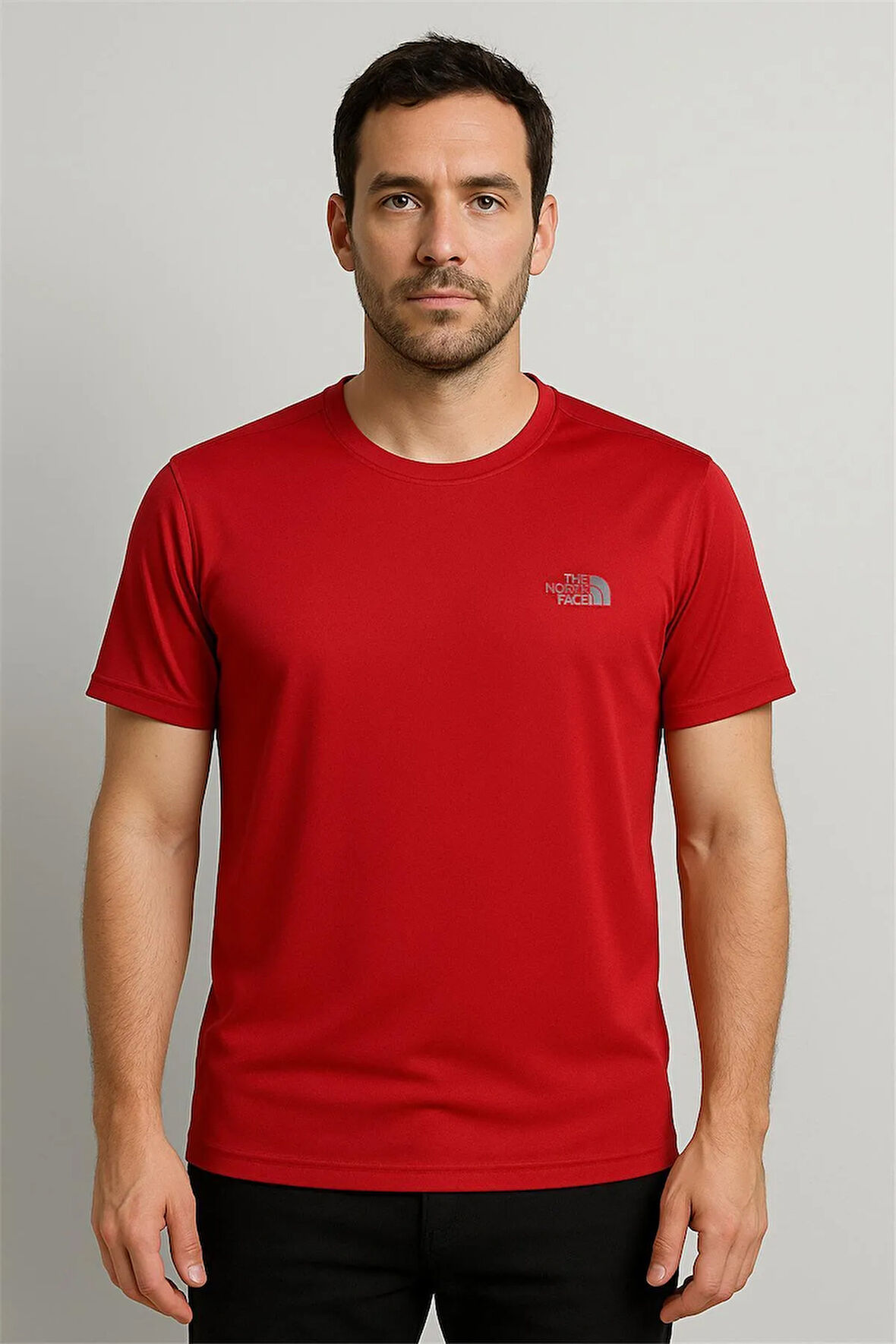 BİSİKLET YAKA ERKEK T-SHİRT KIRMIZI THENORTHFACE