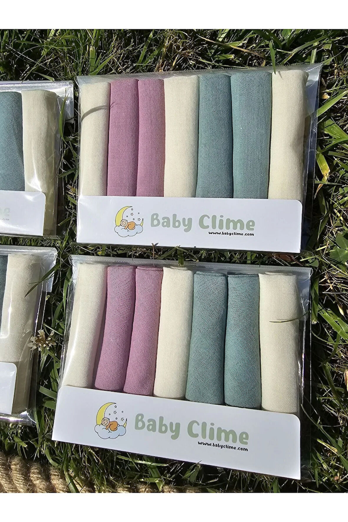 7'li Bebek Ağız Mendili - 22x22 cm Müslin Kumaş Ağız Bezi - Düşler Serisi (Pembe Tonları İçerir)