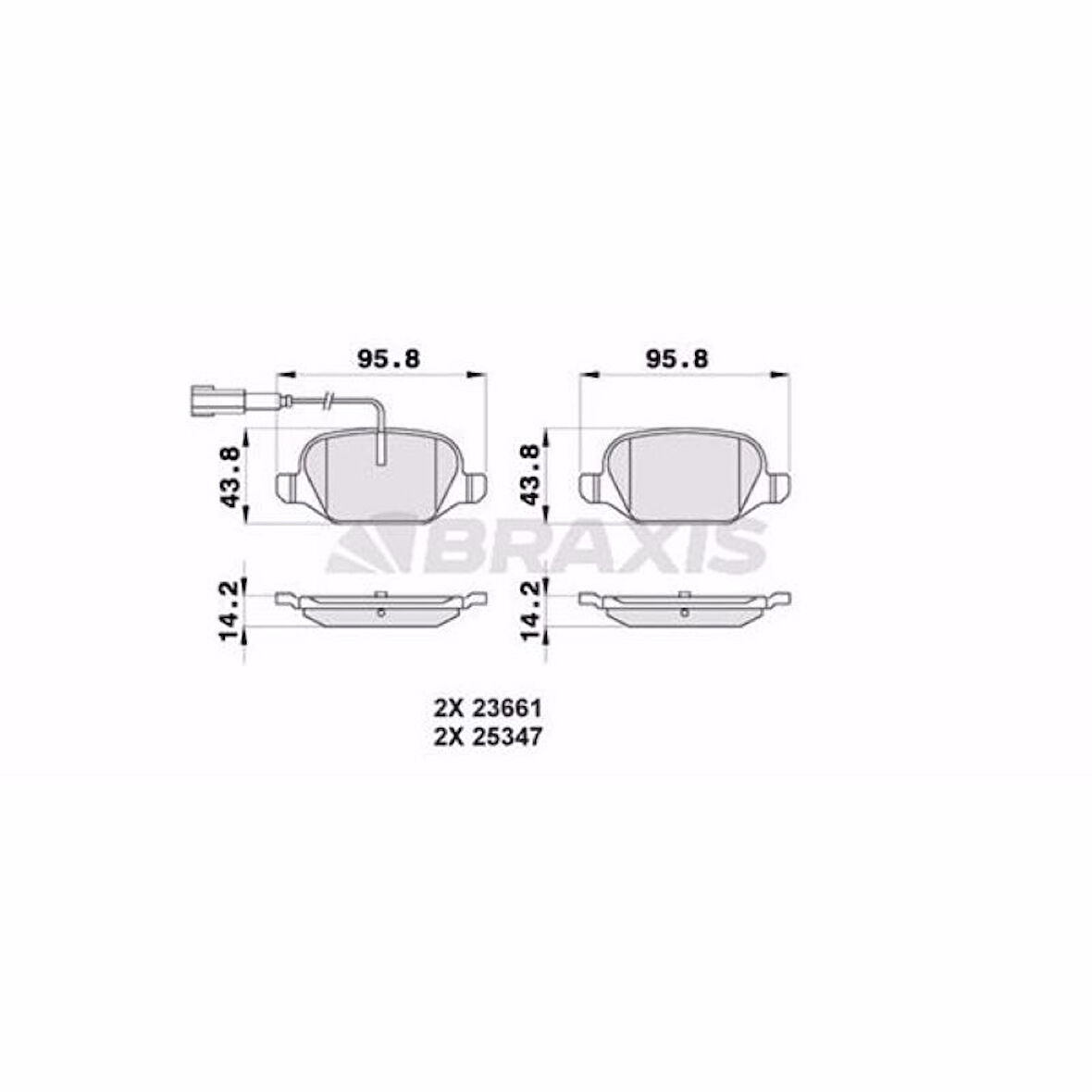 BRAXIS AB0165 Arka Fren Balatası Fıat 500 1.4 Abarth 08 / 08> Fıat 500c 1.4 Abarth 09 / 09>