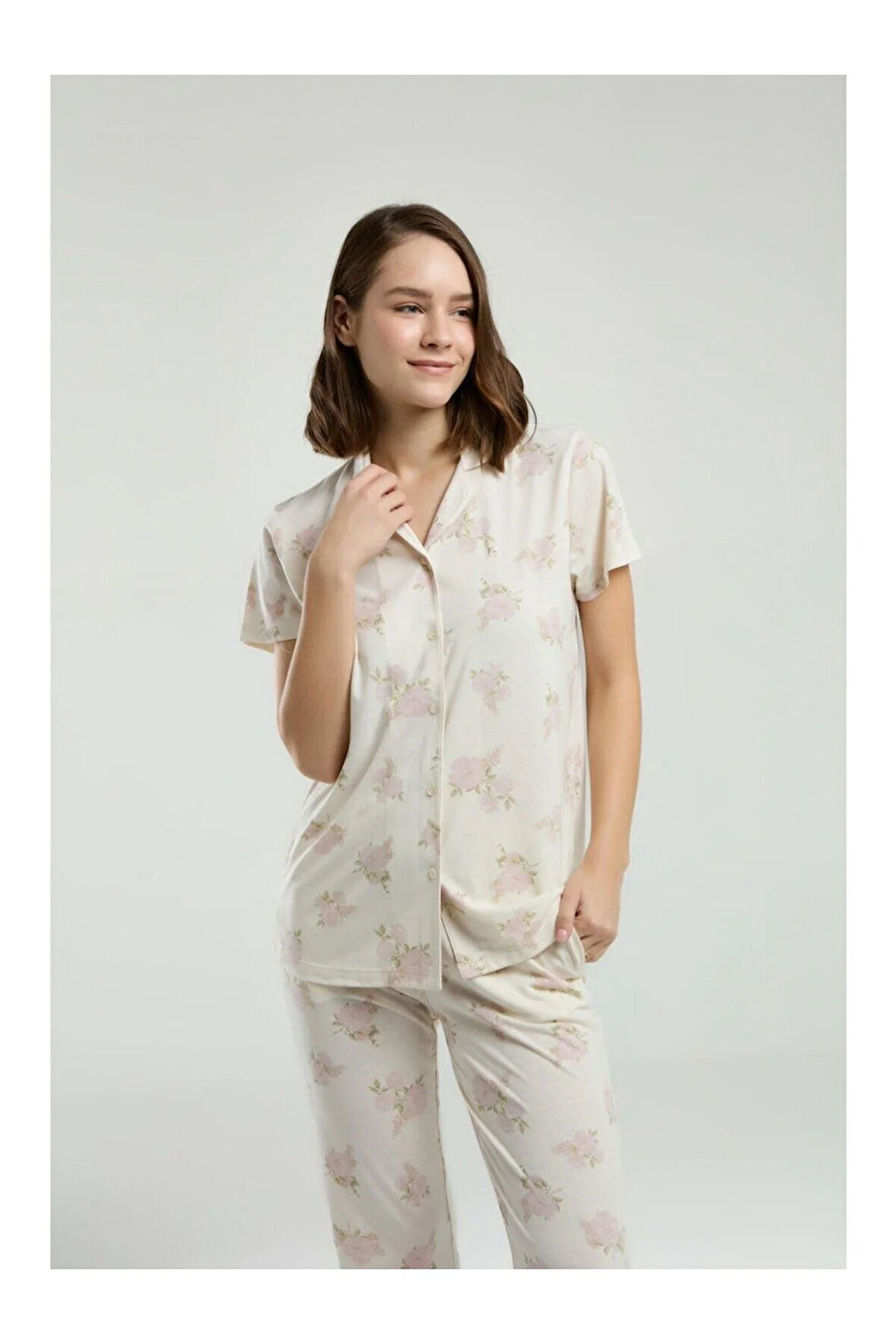 Kadın Gömlek Pijama Takımı-9007