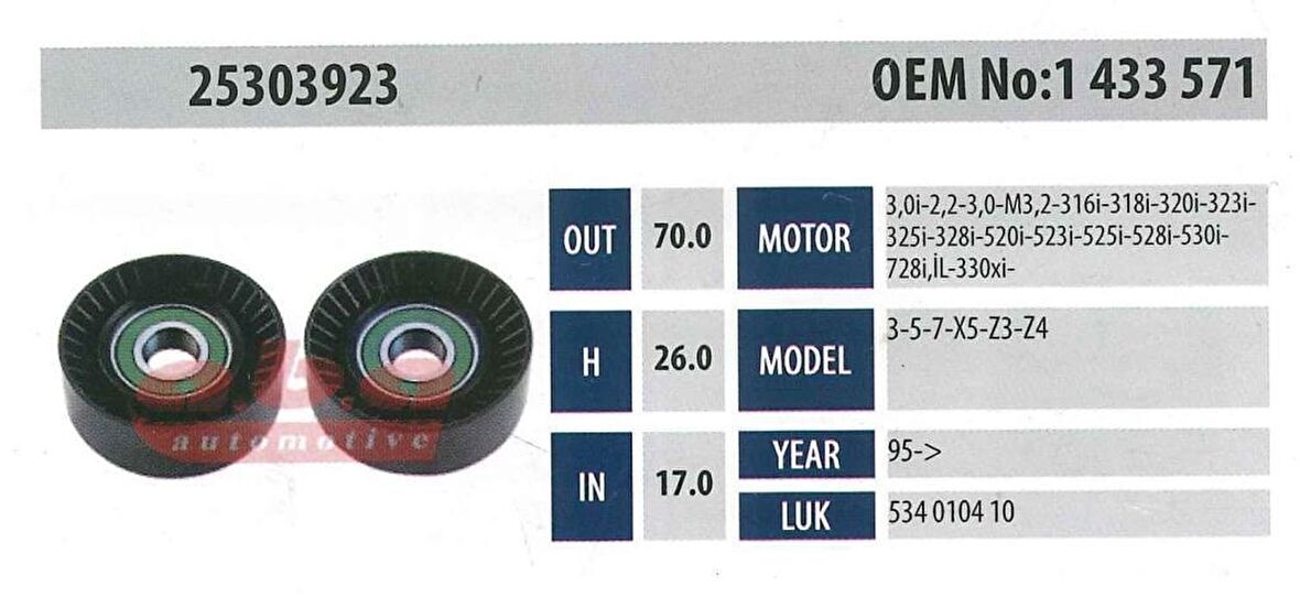 ABA 25303923 Gergi Rulmanı