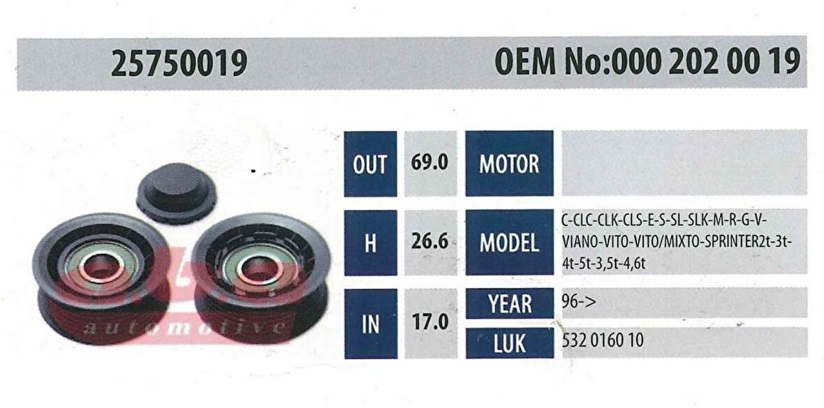 ABA 25750019 Gergi Rulmanı