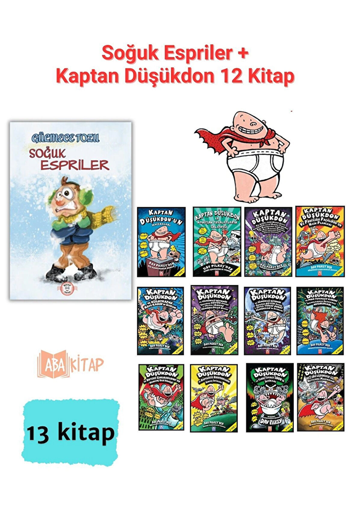 Soğuk Espriler + Kaptan Düşükdon 12 Kitap Set, Kaptan Düşükdon Serisi Seti, Toplam 13 Kitap