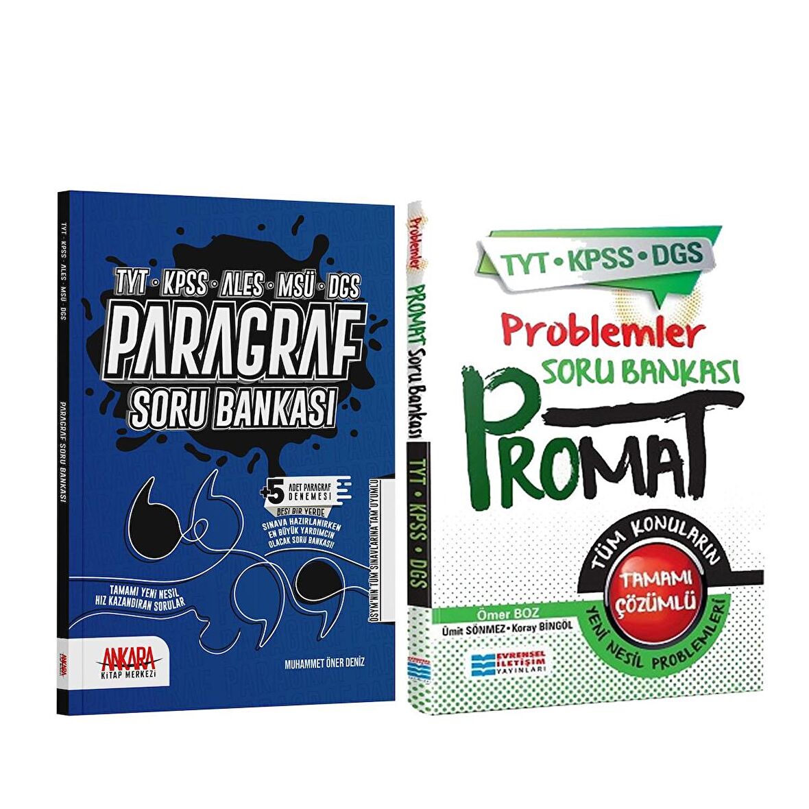 Evrensel İletişim Promat Problemler ve Ankara Kitap Merkezi Paragraf Soru Bankası Seti 2 Kitap