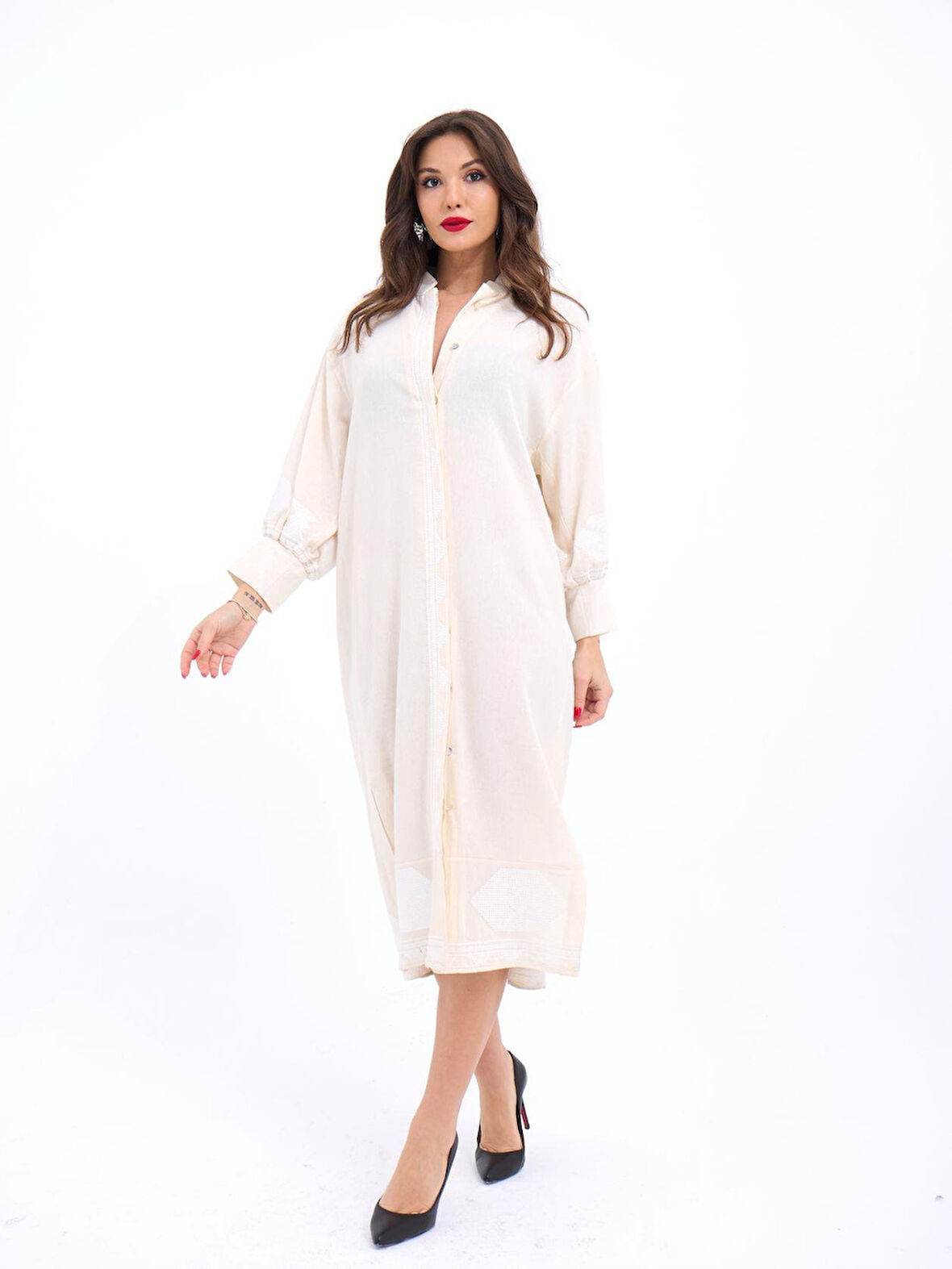 JANES 5758 ELBİSE-BEJ