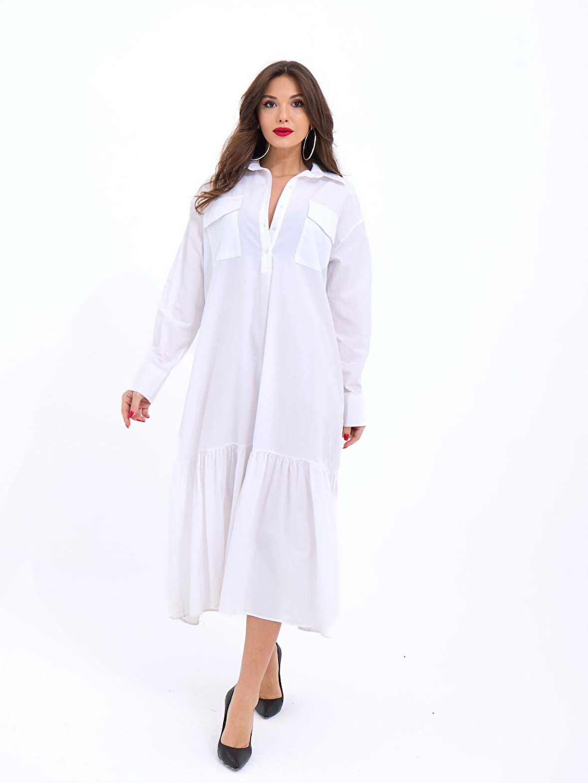 JANES 5855 ELBİSE-BEYAZ