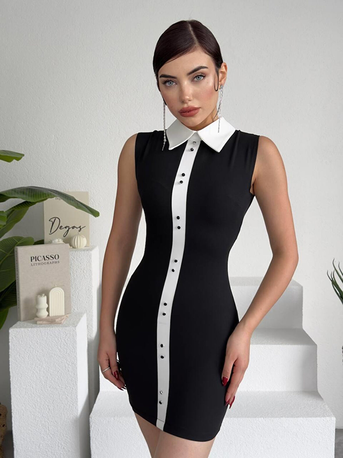 JANES Karina Yaka Detay Elbise