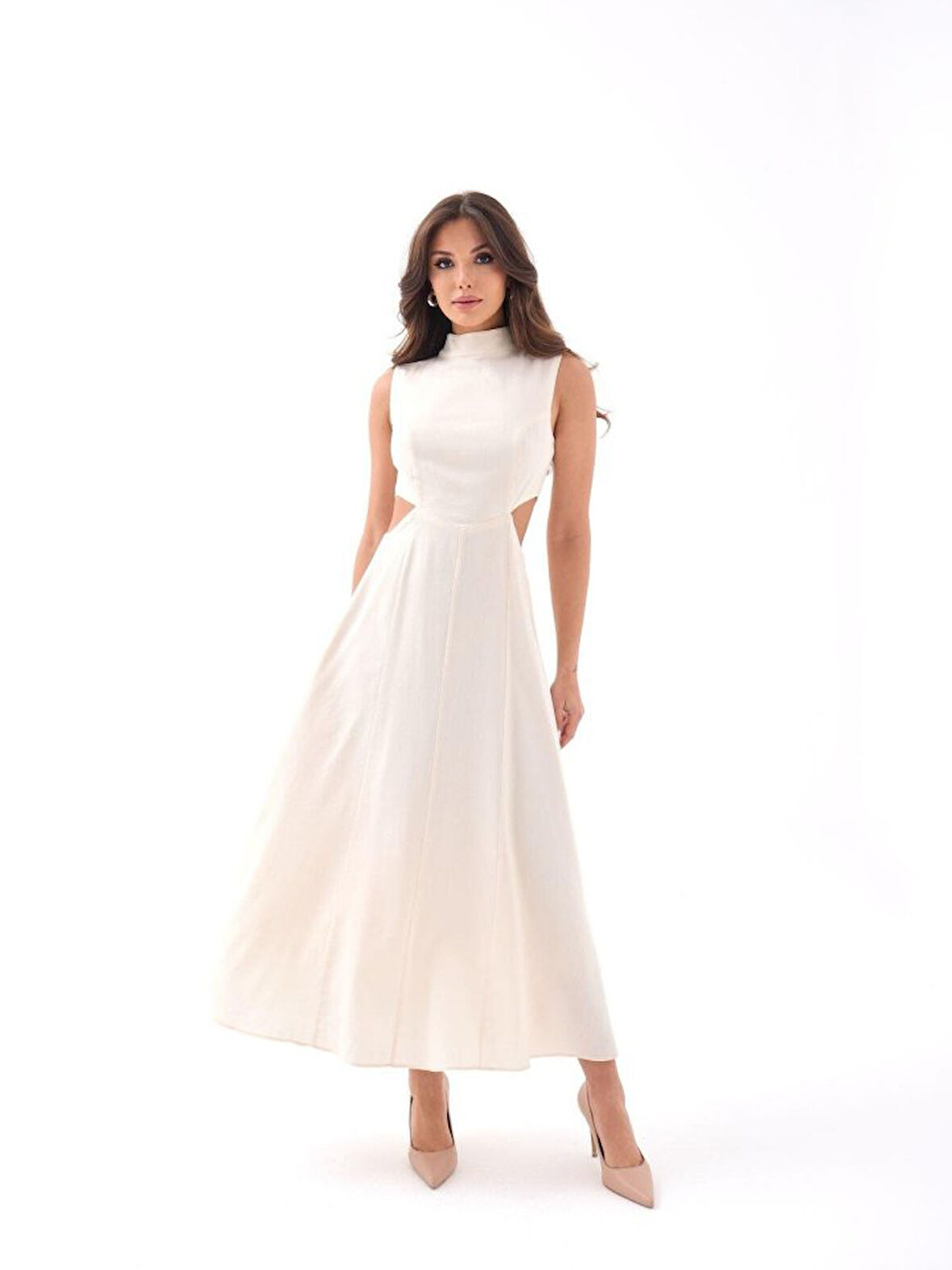 JANES 7094 ELBİSE-BEJ