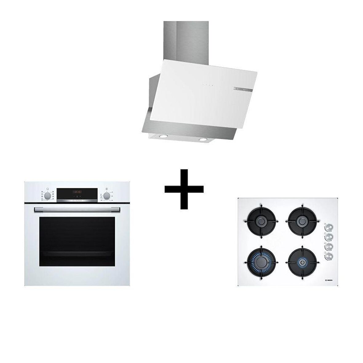 Bosch Ankastre Set HBF514BW0T, POP6C2O10O, DWK65AD20R