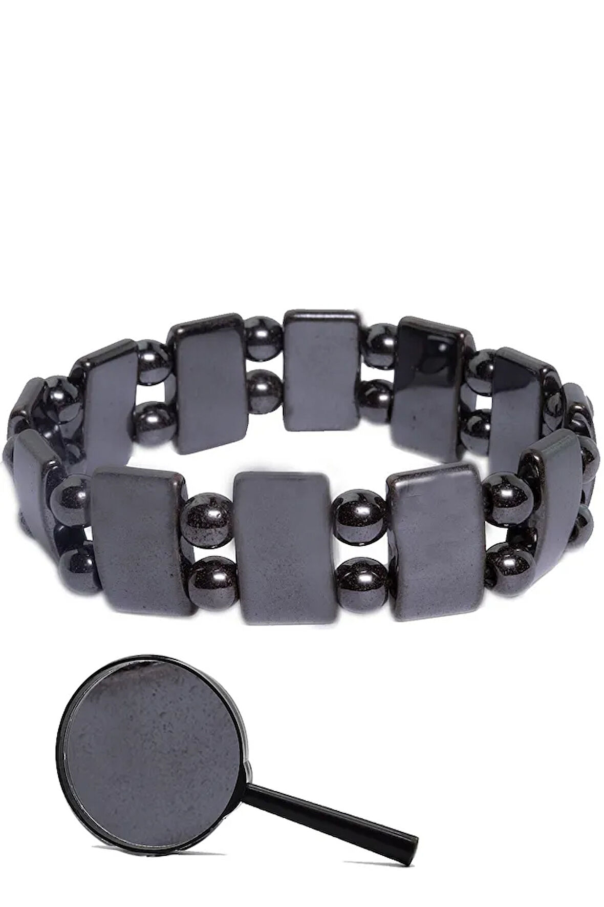 Sertifikalı Doğal Hematit Taşı Doğal Taş Rolex Bileklik