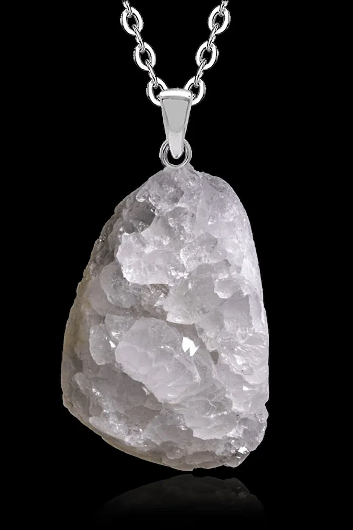 Sertifikalı Ham Parça Doğal Kristal Kuvars Taşı Kolye