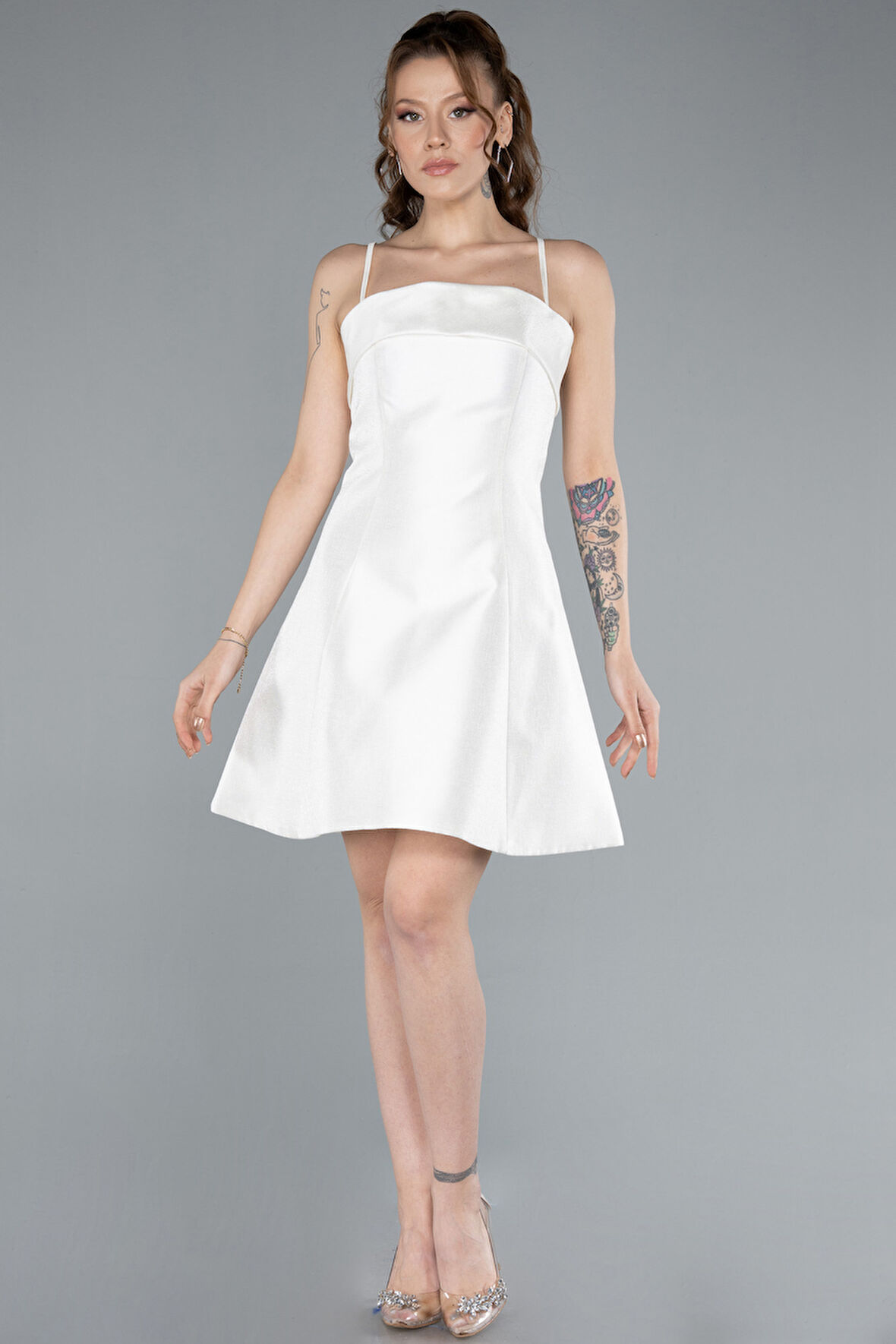 Askılı Mini Gece Elbisesi ABK2276