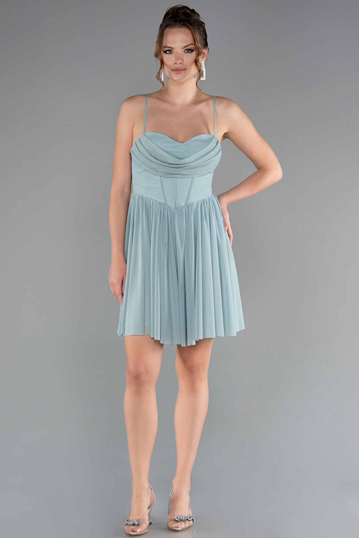 Askılı Kısa Mezuniyet Elbisesi ABK2365