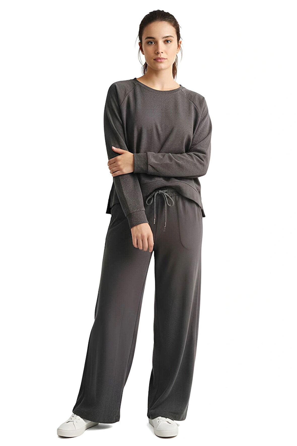 İnce Pike Görünümlü Geniş Yakalı Normal Kalıp Alt Üst Takım Eşofman