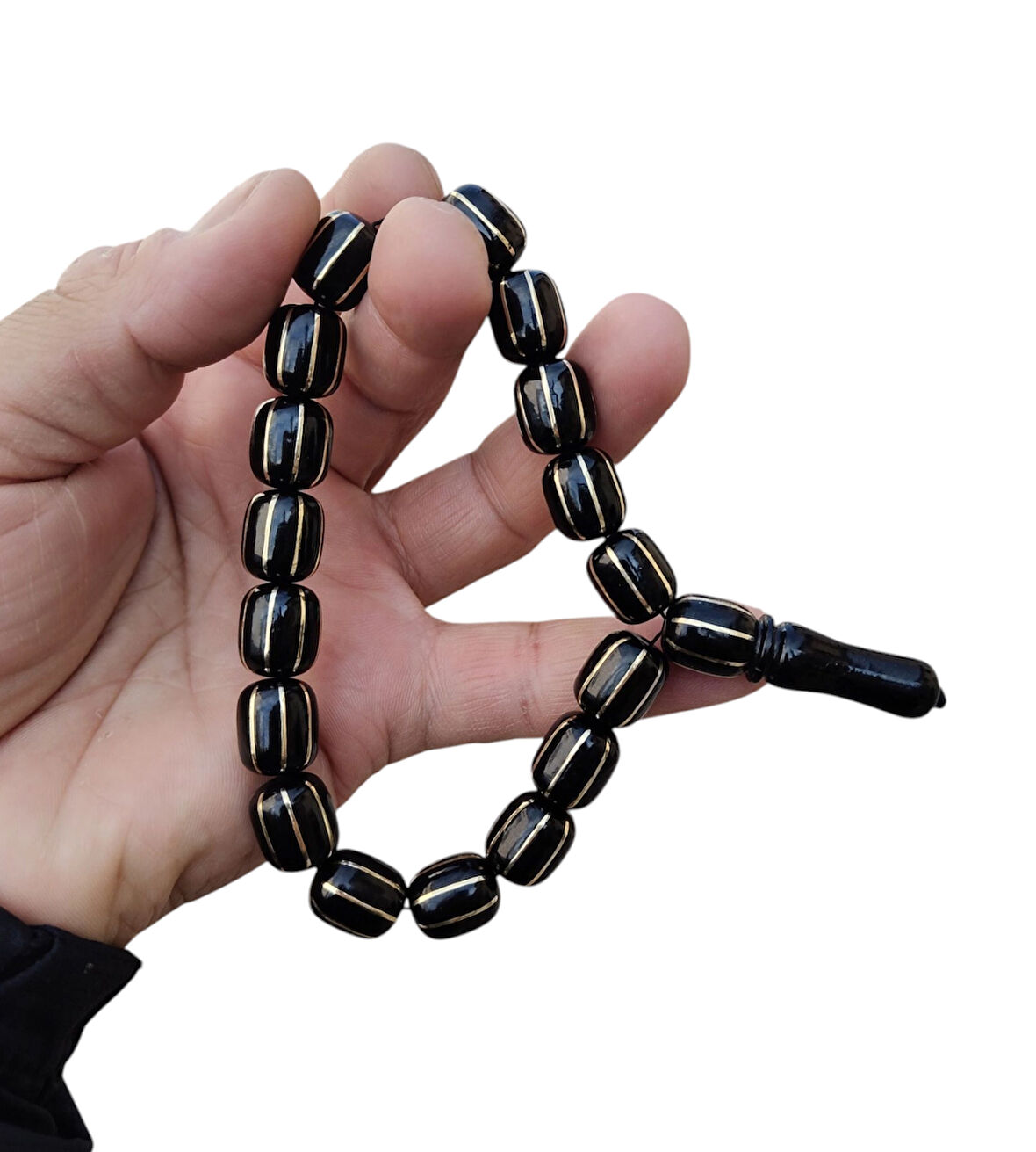 Pirinç Yarma İşlemeli Maskot Efe (Stres) Tesbih İri Taneli Kapsül Kesim 13x15 mm