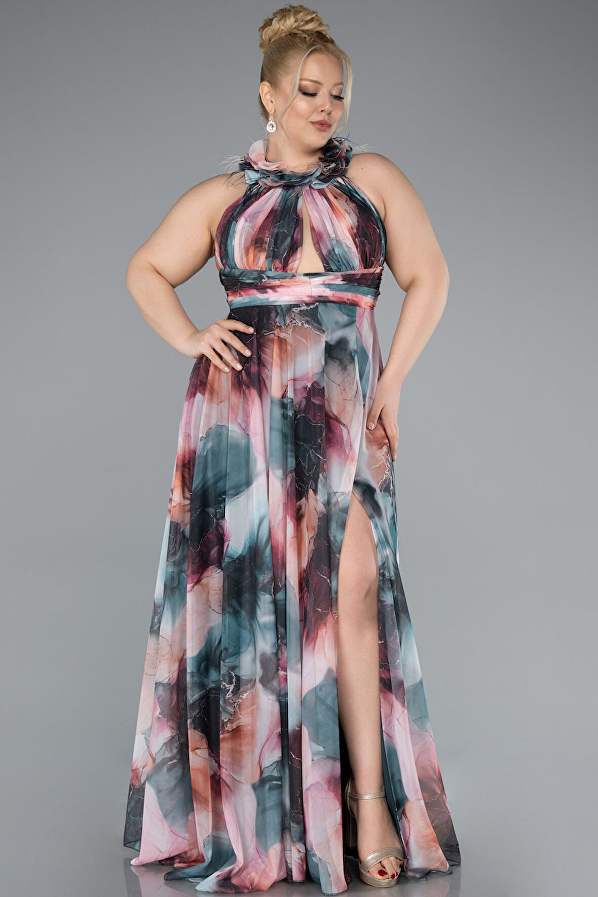 Empirme Uzun Büyük Beden Mezuniyet Elbisesi ABU4902