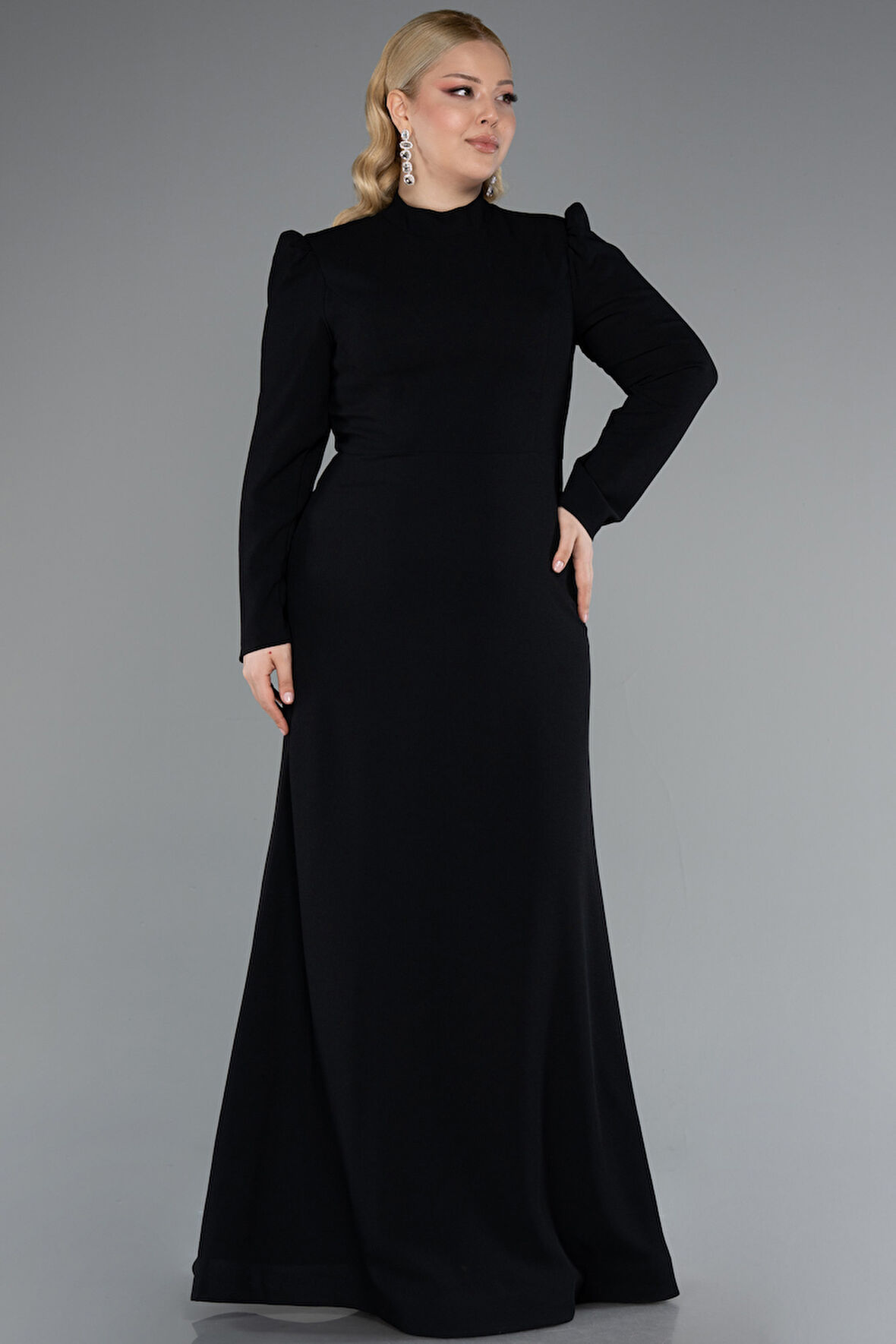 Uzun Kol Büyük Beden Tesettür Abiye ABU4977