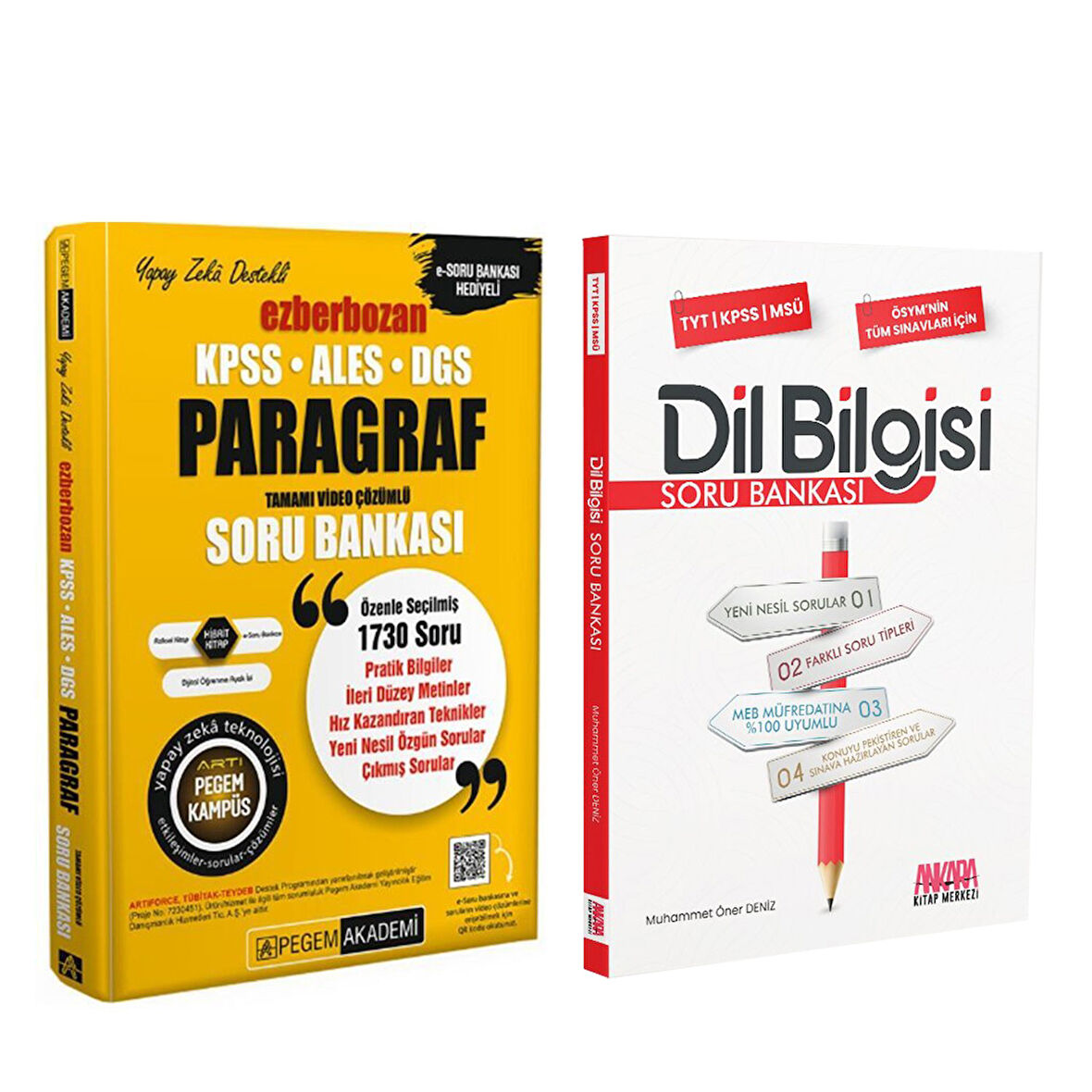 Pegem KPSS Ezberbozan Paragraf ve AKM Dil Bilgisi Soru Bankası Seti 2 Kitap