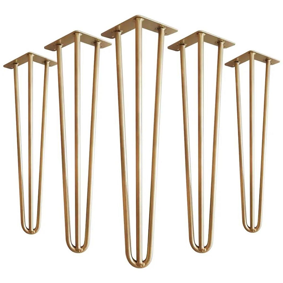 Masa Mobilya Ayakları İçin Metal Altın Gold Firkete Takımı 80 Cm