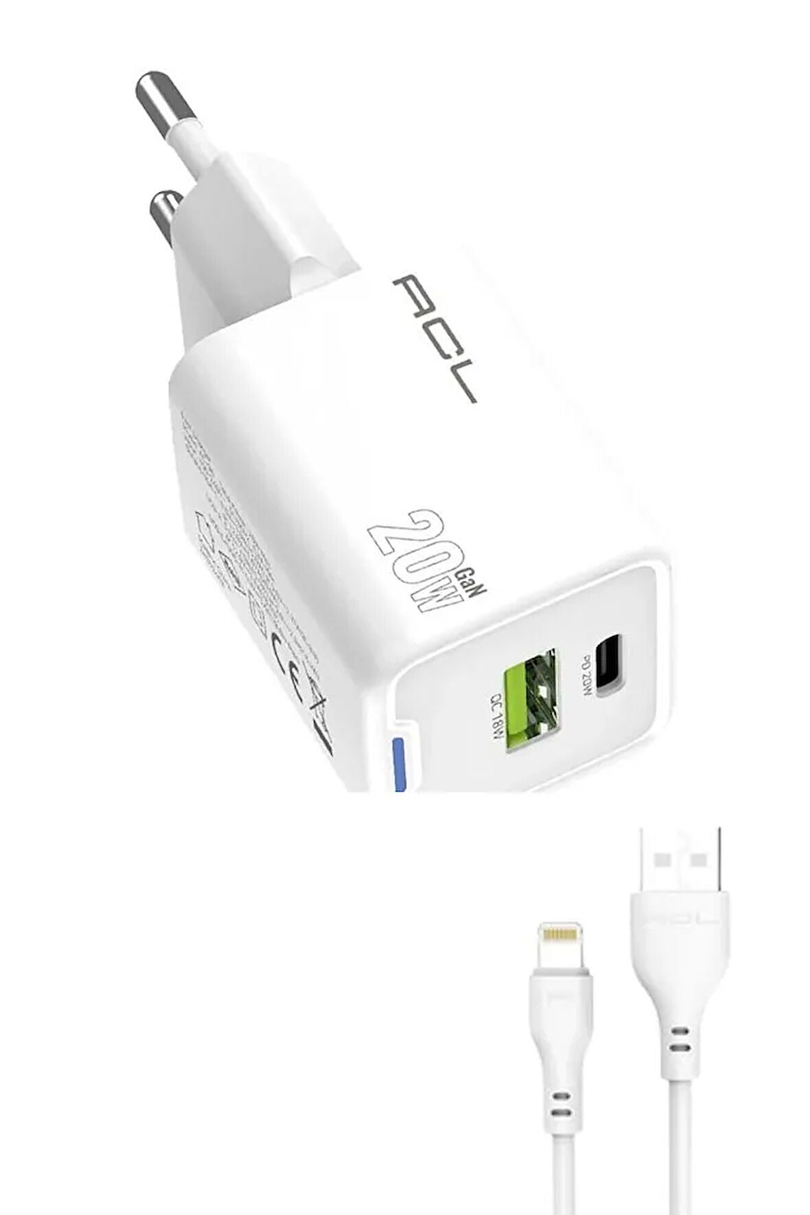 20W USB-C Mini Hızlı Şarj Aleti/Şarj Isısını Düşürür GaN Destekli Akım Korumalı Güç Adaptörü