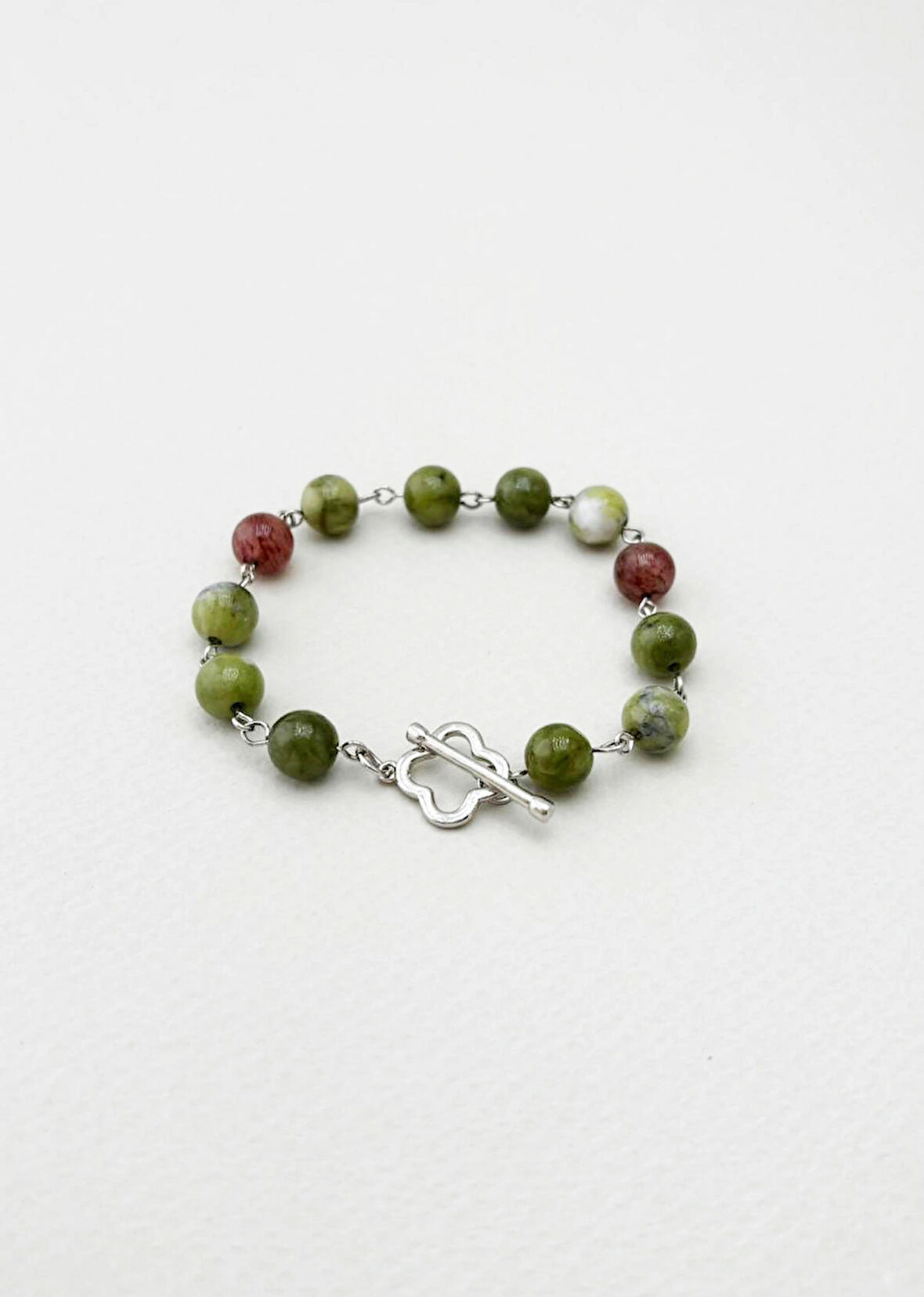 Yeşim, Çilek Kuvars Doğal Taş Bileklik