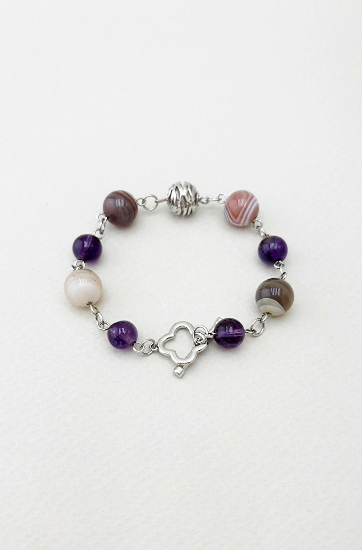 Botswana Akik, Ametist Doğal Taş Bileklik