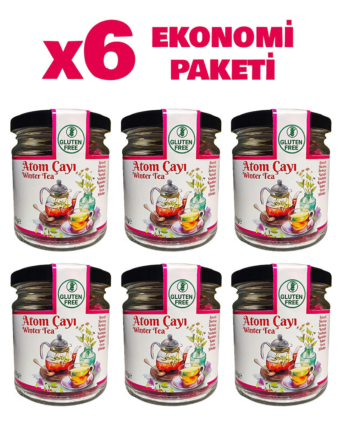 Zengin Bitki İçerikli Küp Atom Çayı 6’lı Paket