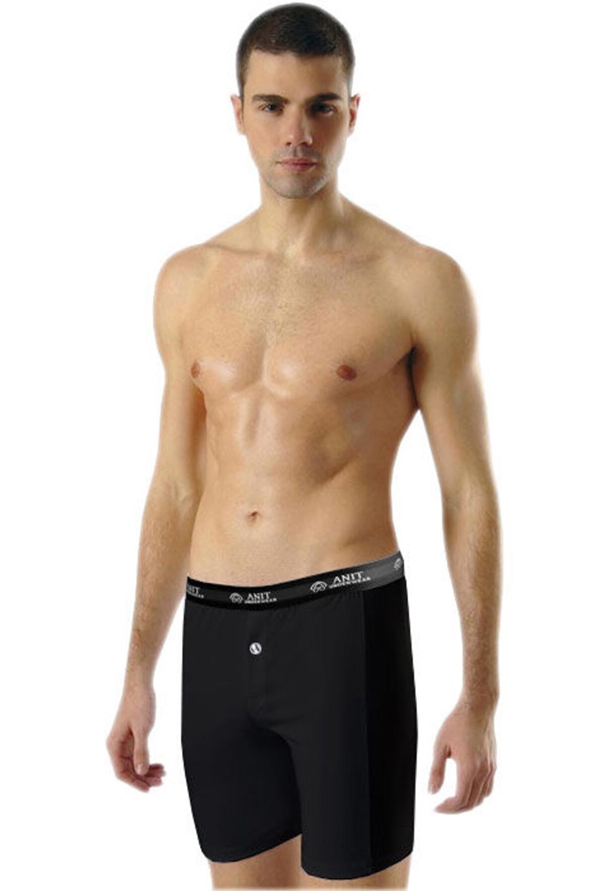 Anıt 1114 3 Adet Likralı Siyah Uzun Boxer Külot Abani Classic