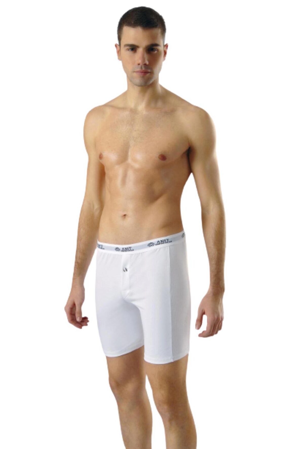 Anıt 1114 3 Adet Likralı Beyaz Uzun Boxer Külot Abani Classic